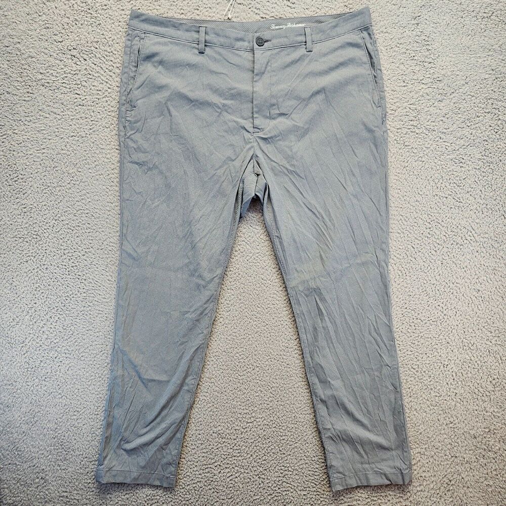 Tommy Bahama Pants Mens 40x32 Gray Tapered Leg Chino‎ Flat Front